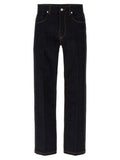 Fendi Blue Cotton Straight-Leg Jeans