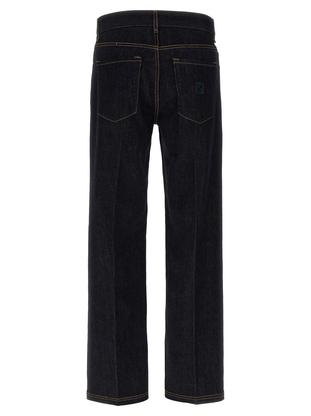 Fendi Blue Cotton Straight-Leg Jeans