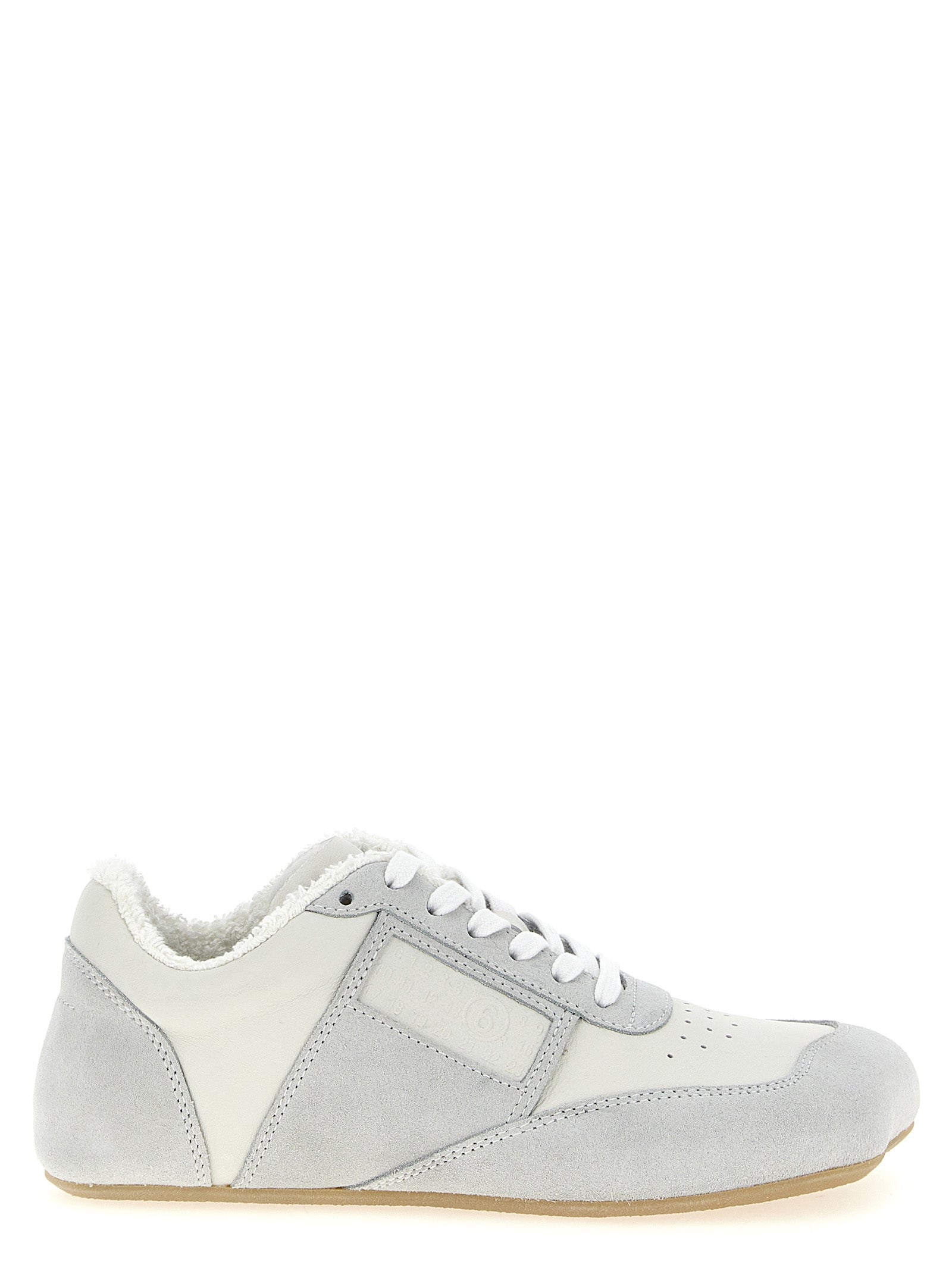 MM6 Maison Margiela Gray Calfskin Athletic Sneakers