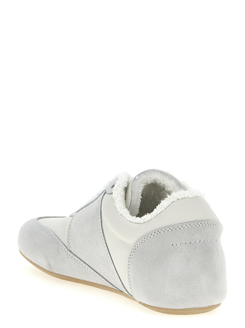 MM6 Maison Margiela Gray Calfskin Athletic Sneakers