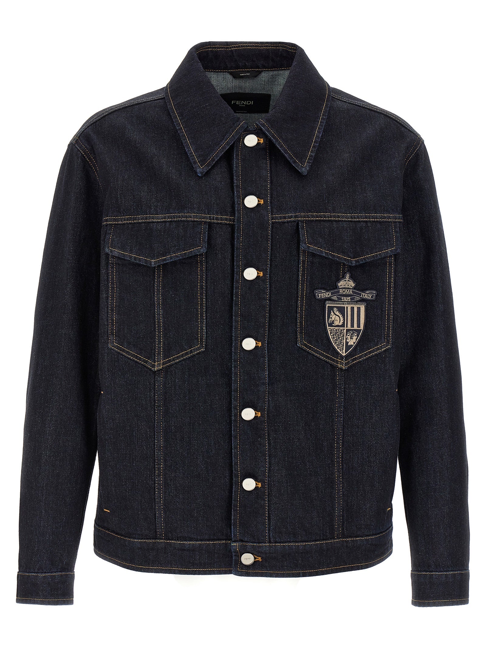 Fendi Blue Cotton Denim Jacket