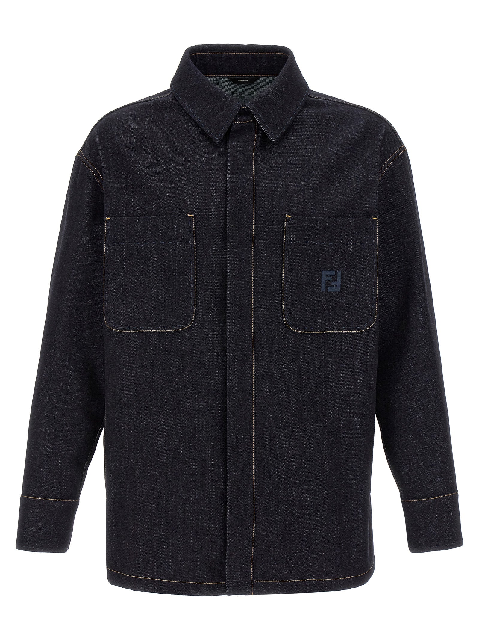 Fendi Blue Cotton Denim Jacket