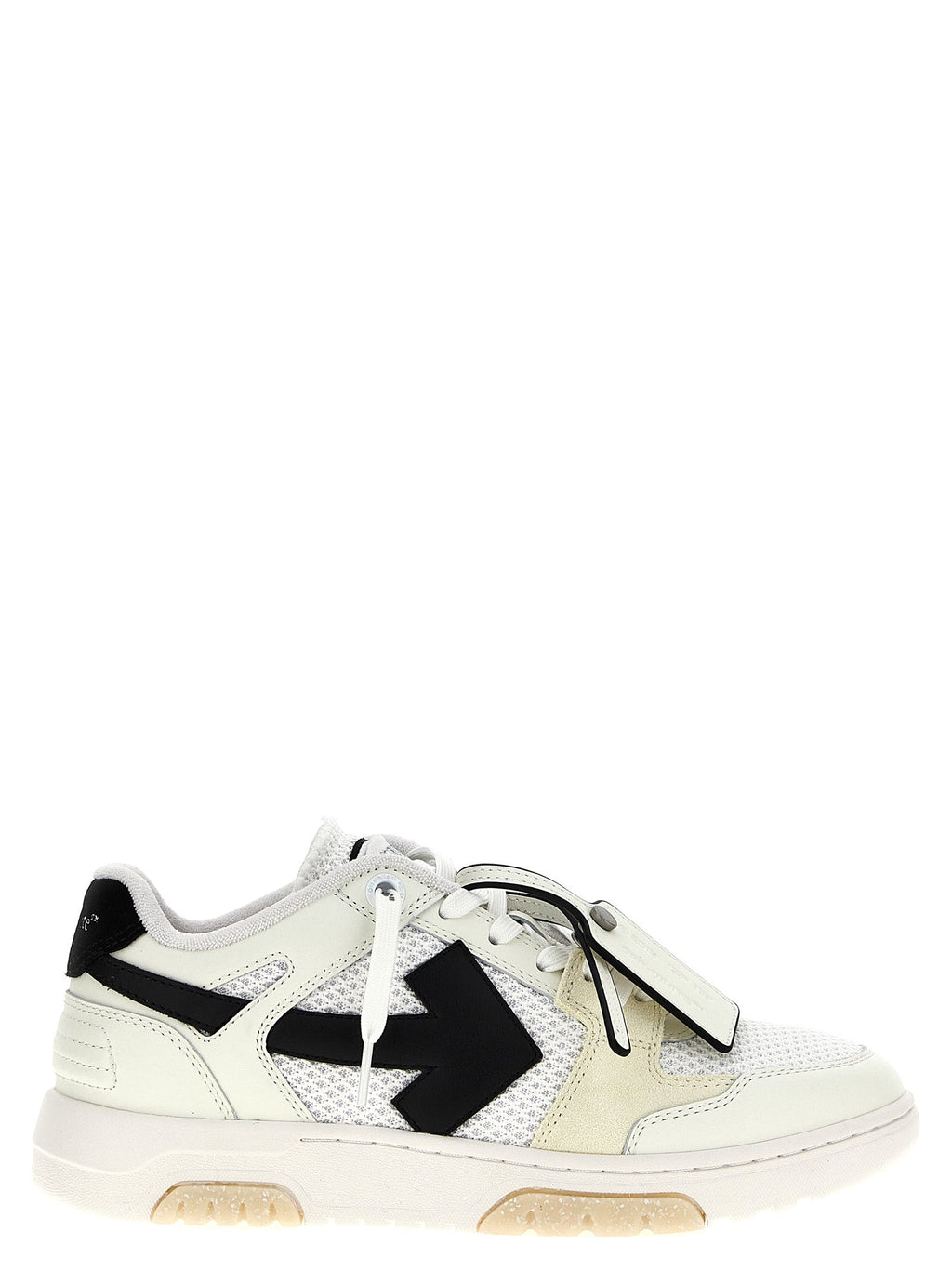 Off-White Bicolor Bovine Leather Athletic Sneakers