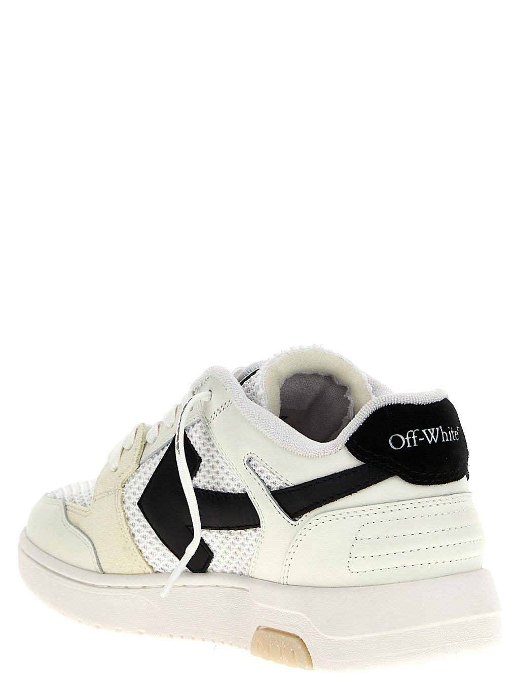 Off-White Bicolor Bovine Leather Athletic Sneakers