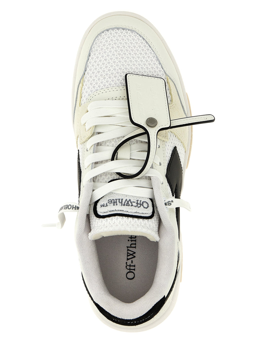 Off-White Bicolor Bovine Leather Athletic Sneakers
