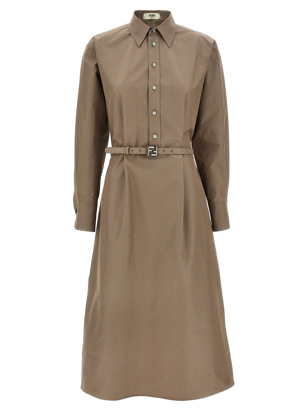 Fendi Gray Cotton Midi Dress