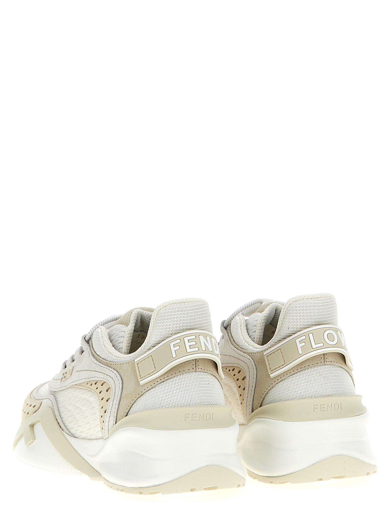 Fendi White Polyester Athletic Sneakers