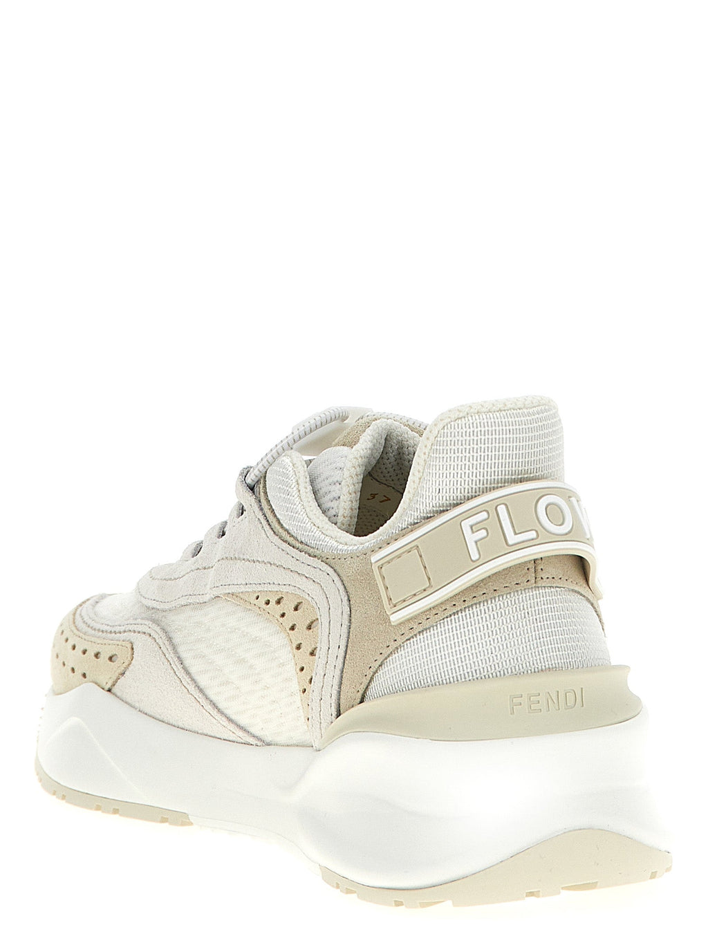 Fendi White Polyester Athletic Sneakers