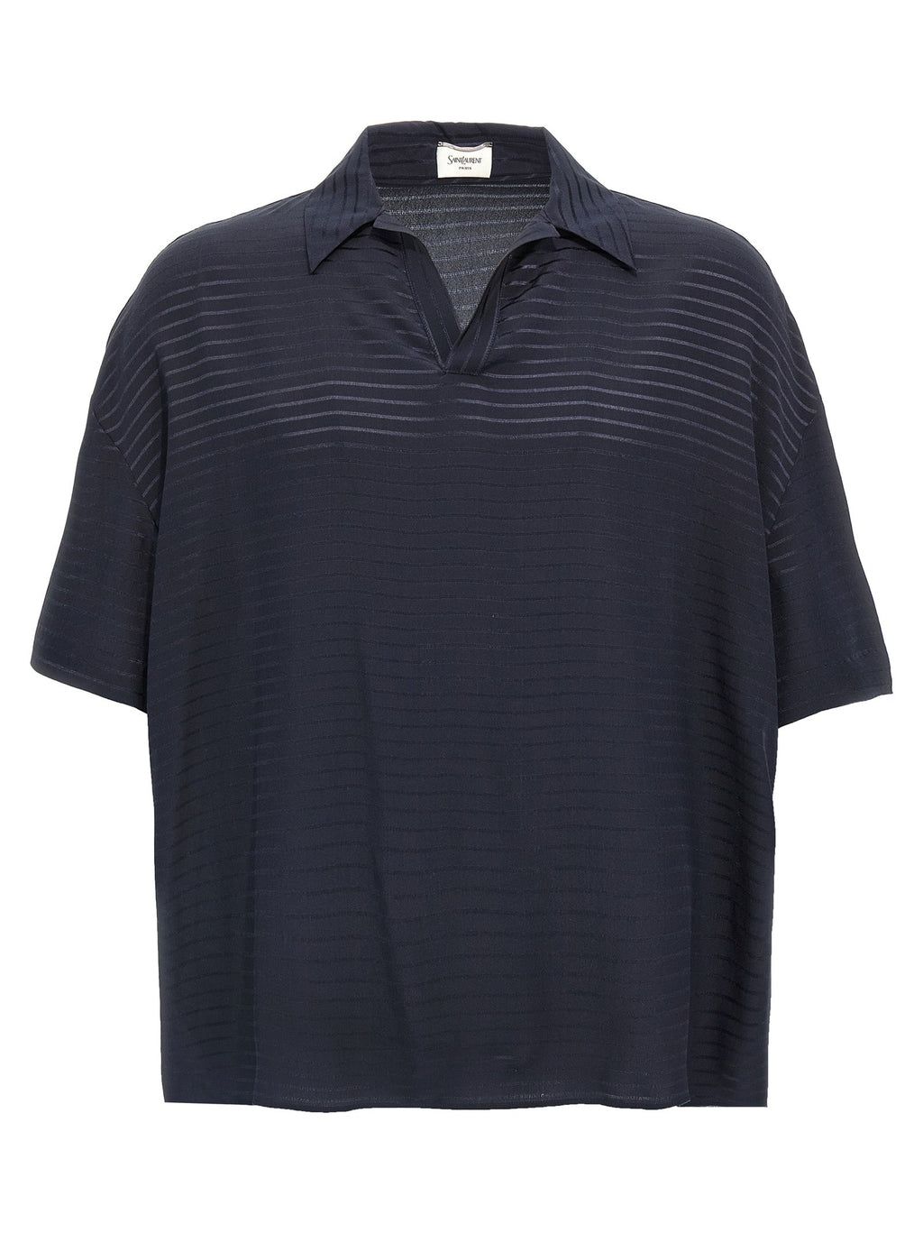 Saint Laurent Blue Silk Polo Shirt