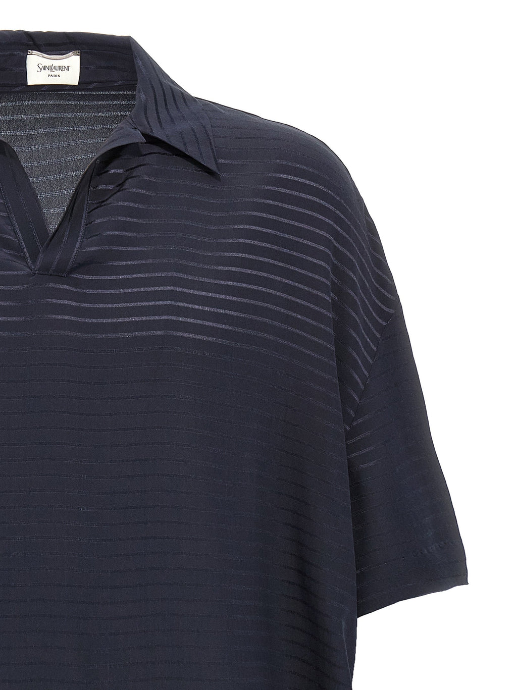 Saint Laurent Blue Silk Polo Shirt