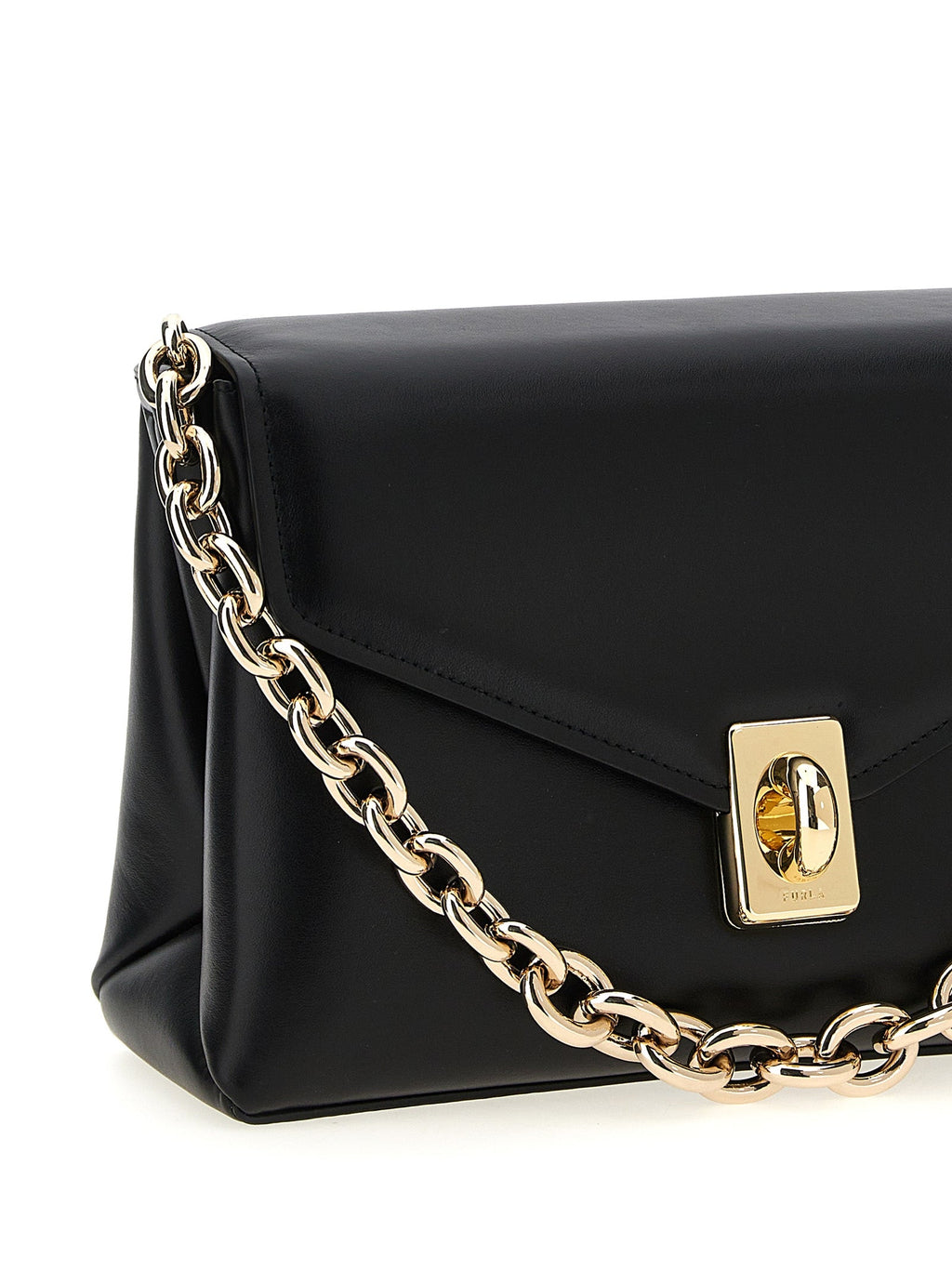 Furla Black Leather Shoulder Bag