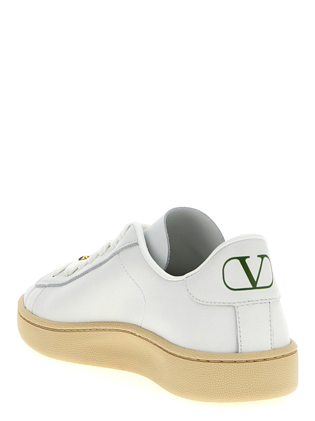 Valentino Garavani White Calfskin Low Top Sneakers