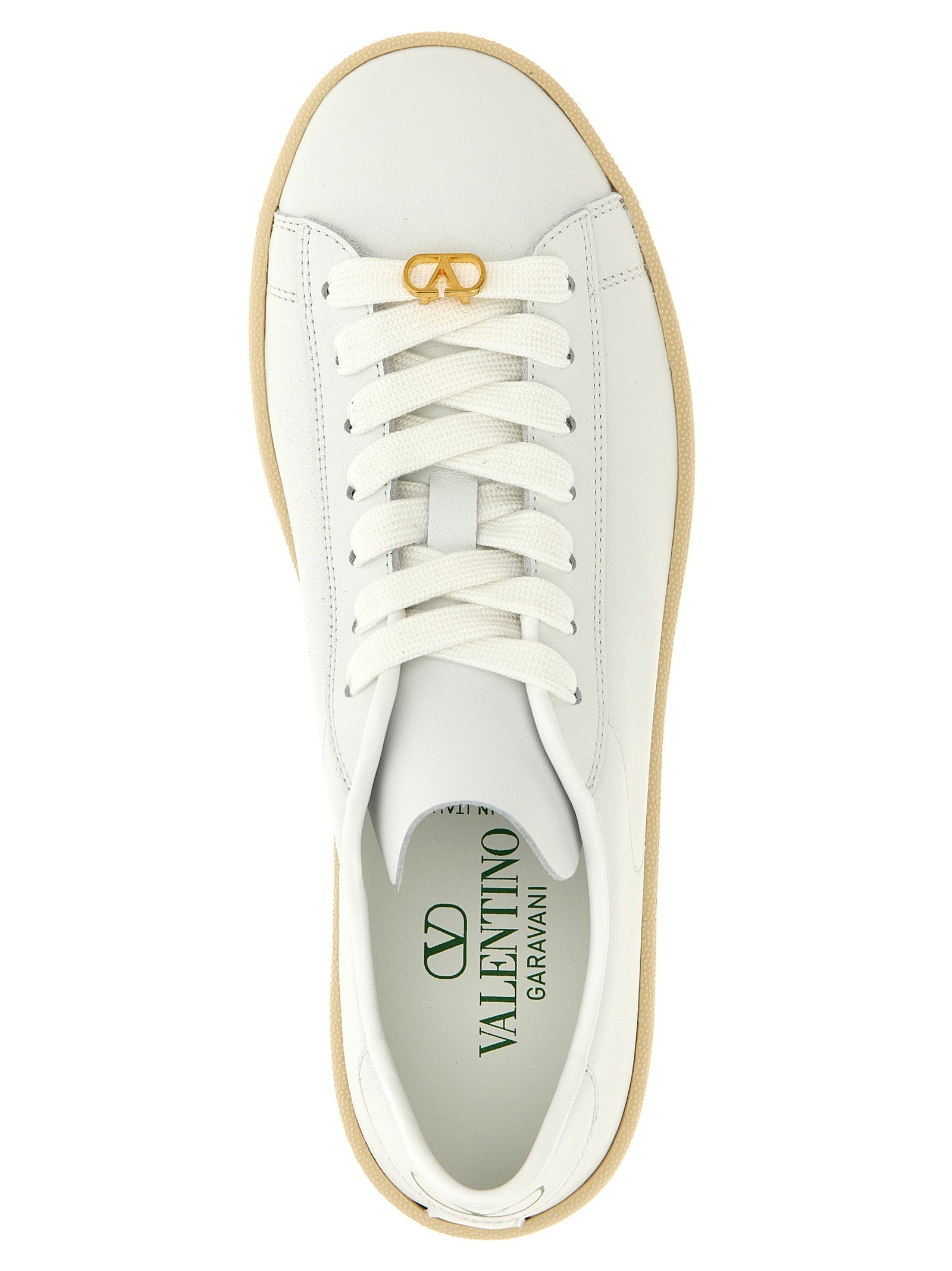 Valentino Garavani White Calfskin Low Top Sneakers