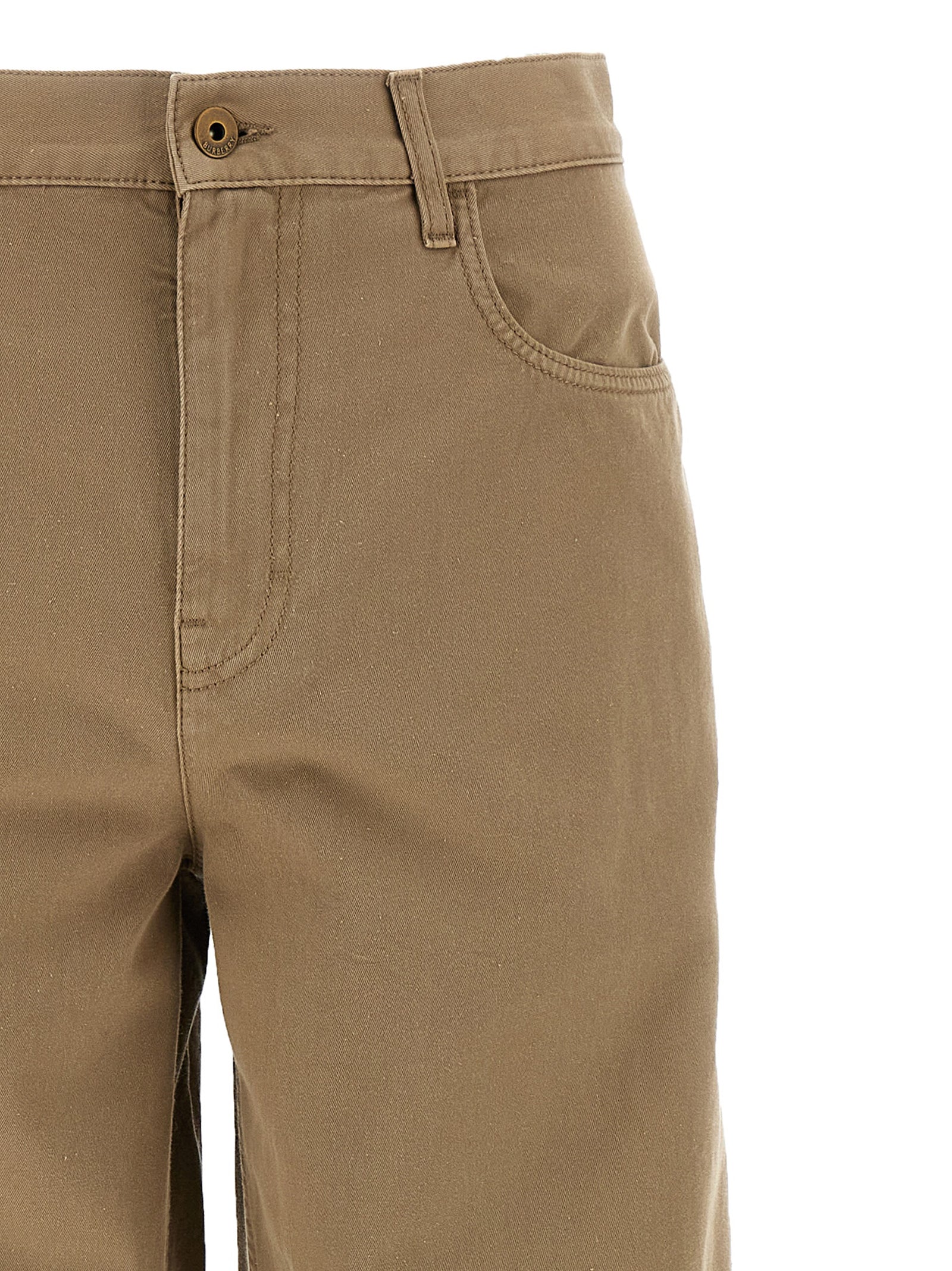 Burberry Beige Cotton Casual Pants