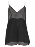 Khaite Black Silk Tank Tops