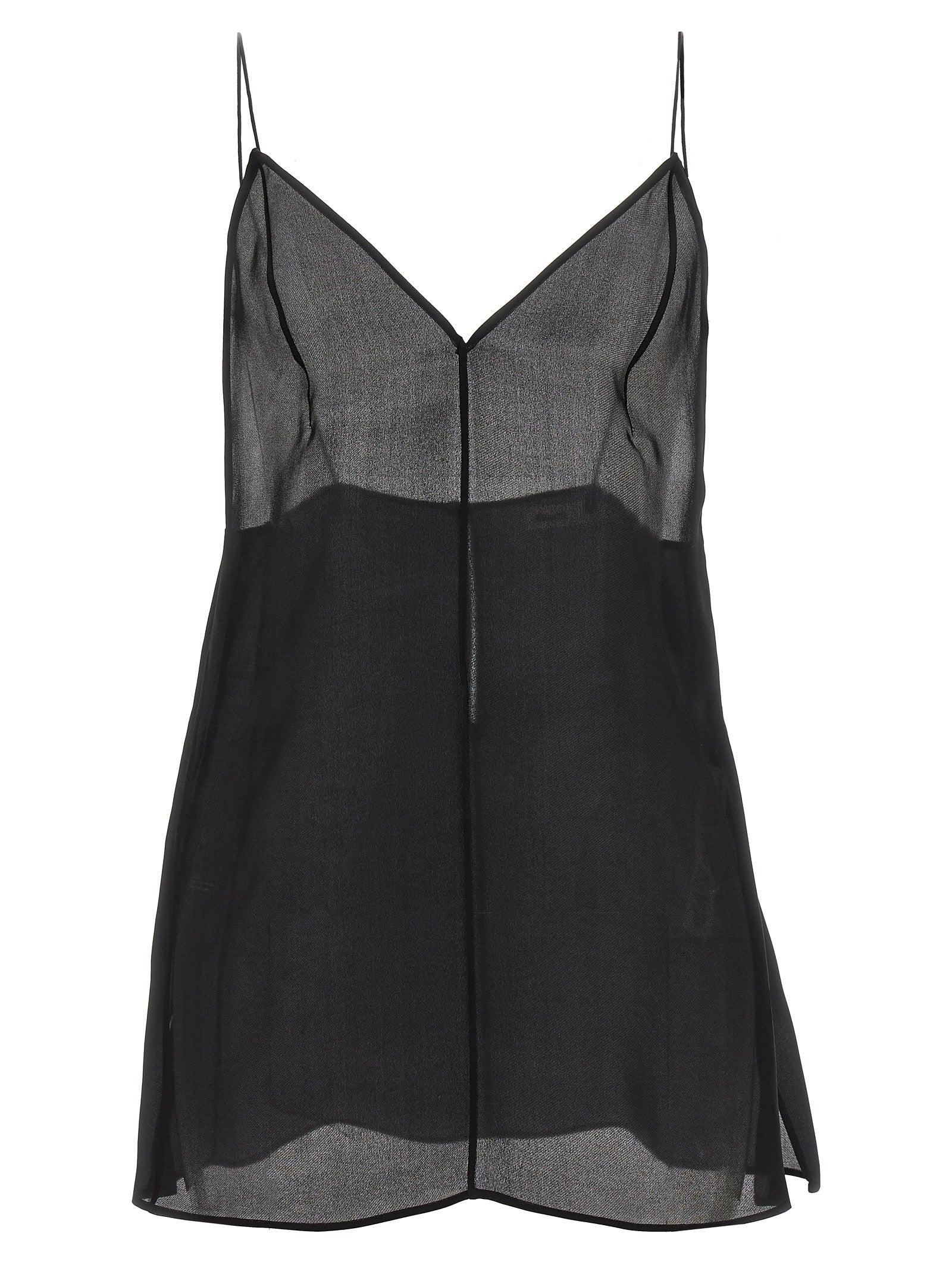Khaite Black Silk Tank Tops