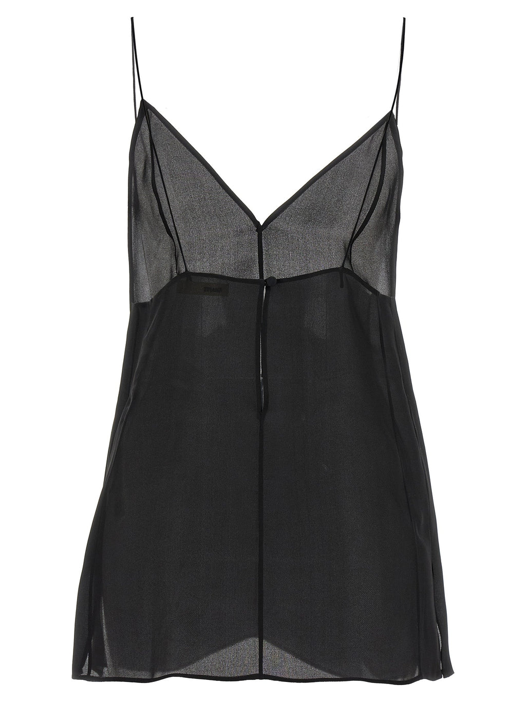 Khaite Black Silk Tank Tops