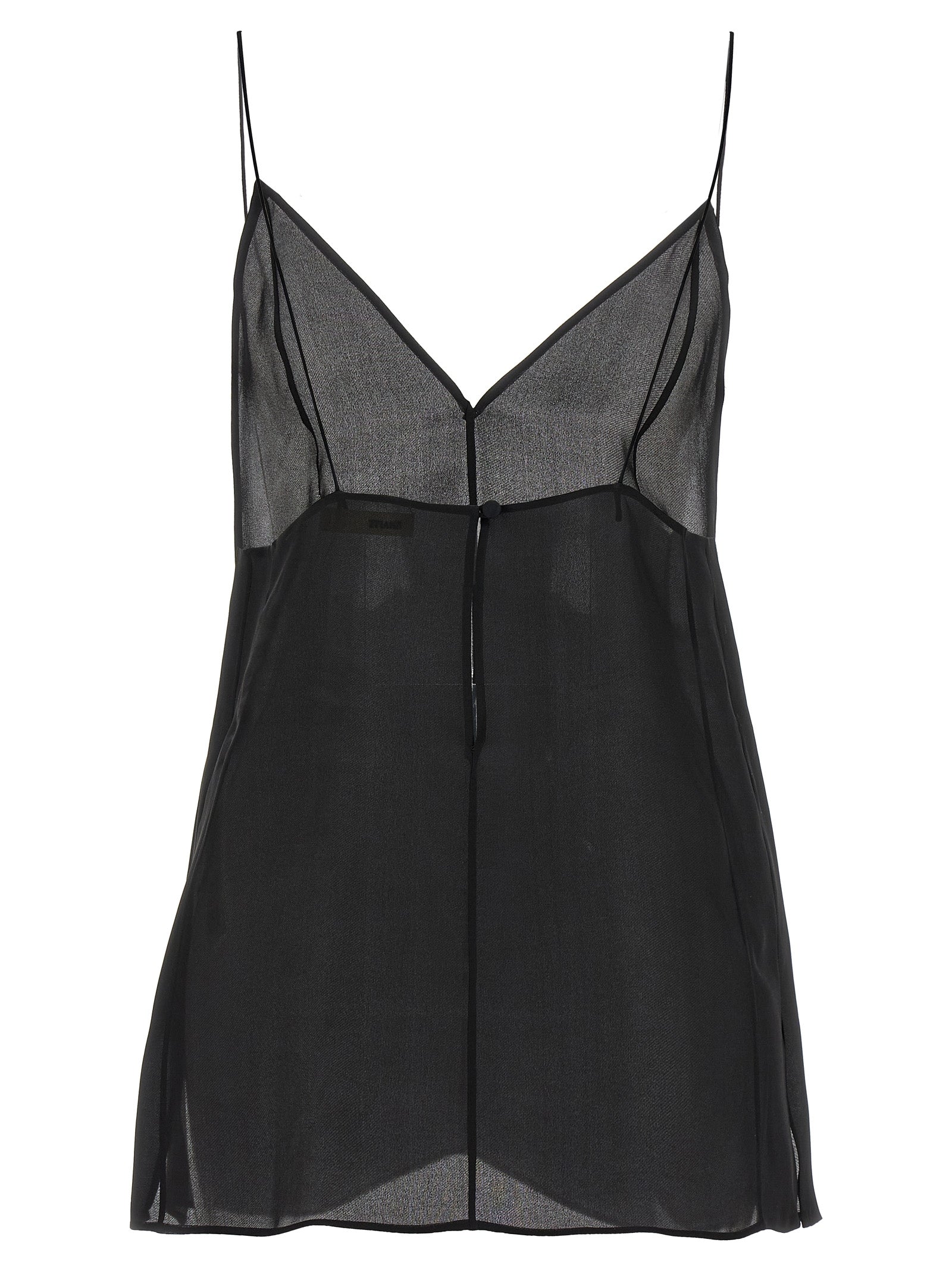 Khaite Black Silk Tank Tops