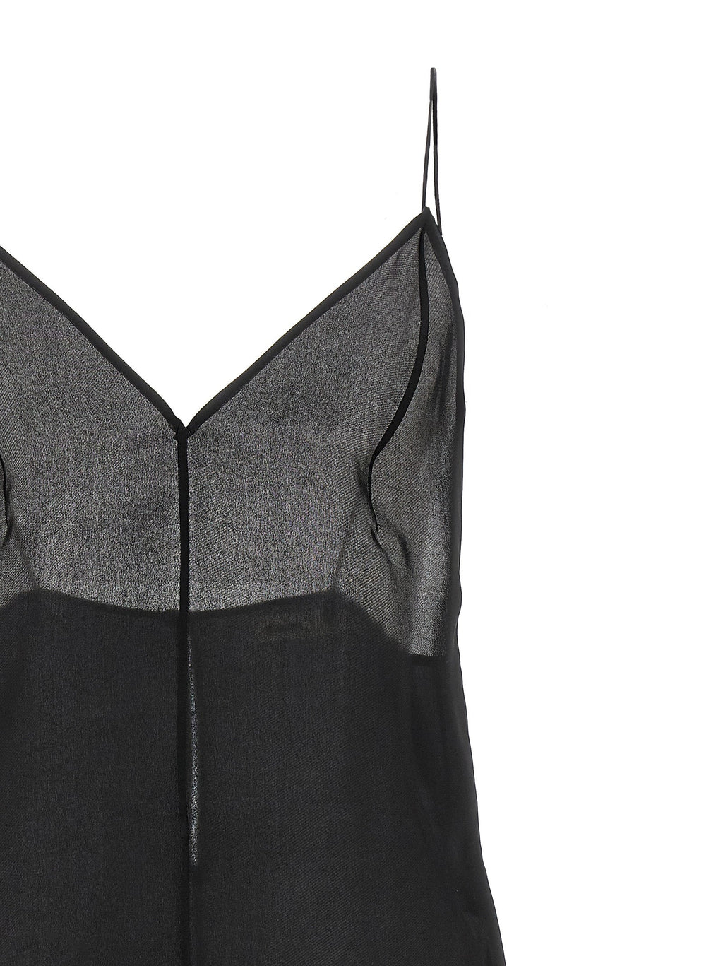 Khaite Black Silk Tank Tops