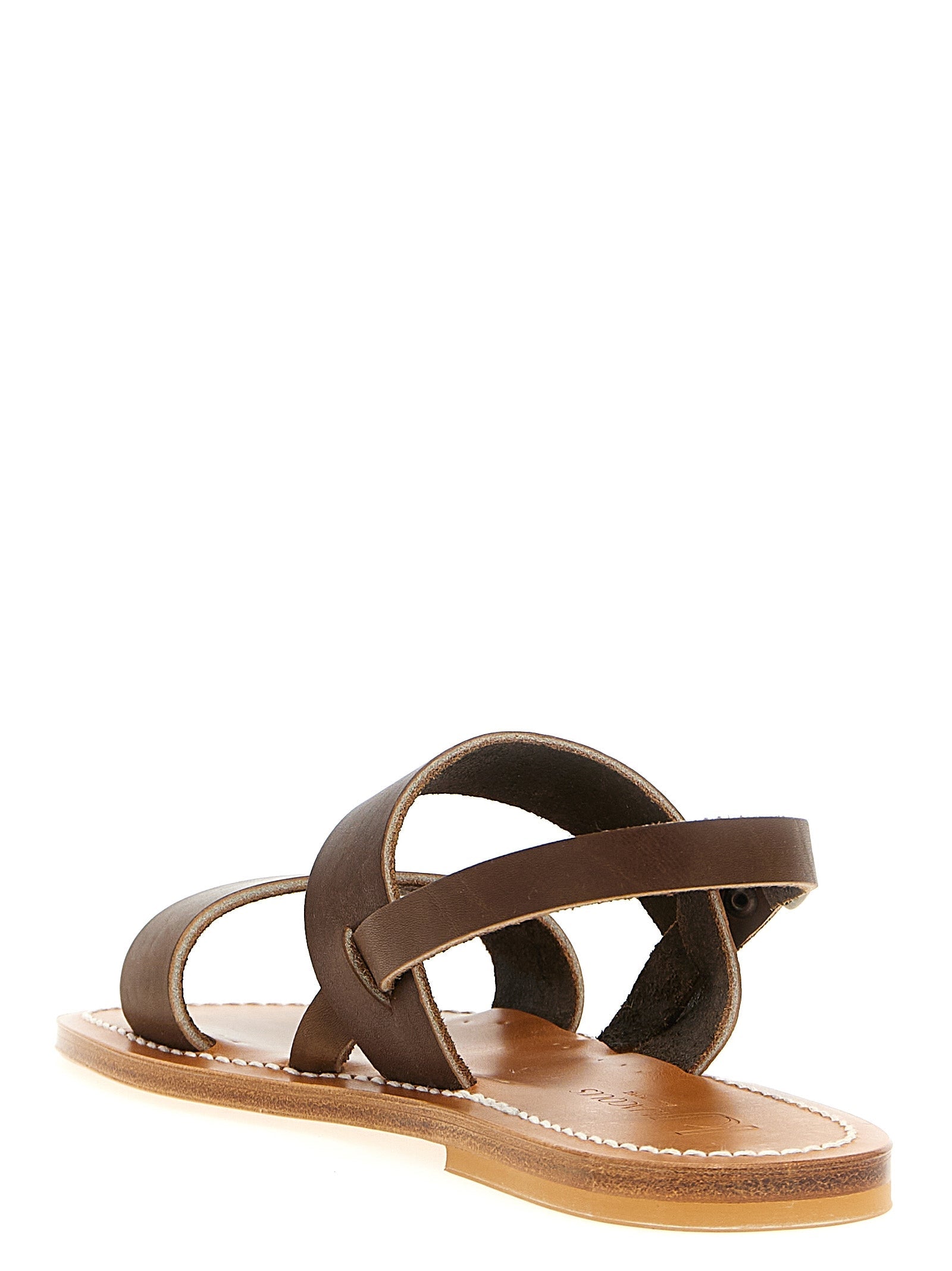 K.JACQUES SAINT TROPEZ Brown Cowhide Flat Sandals
