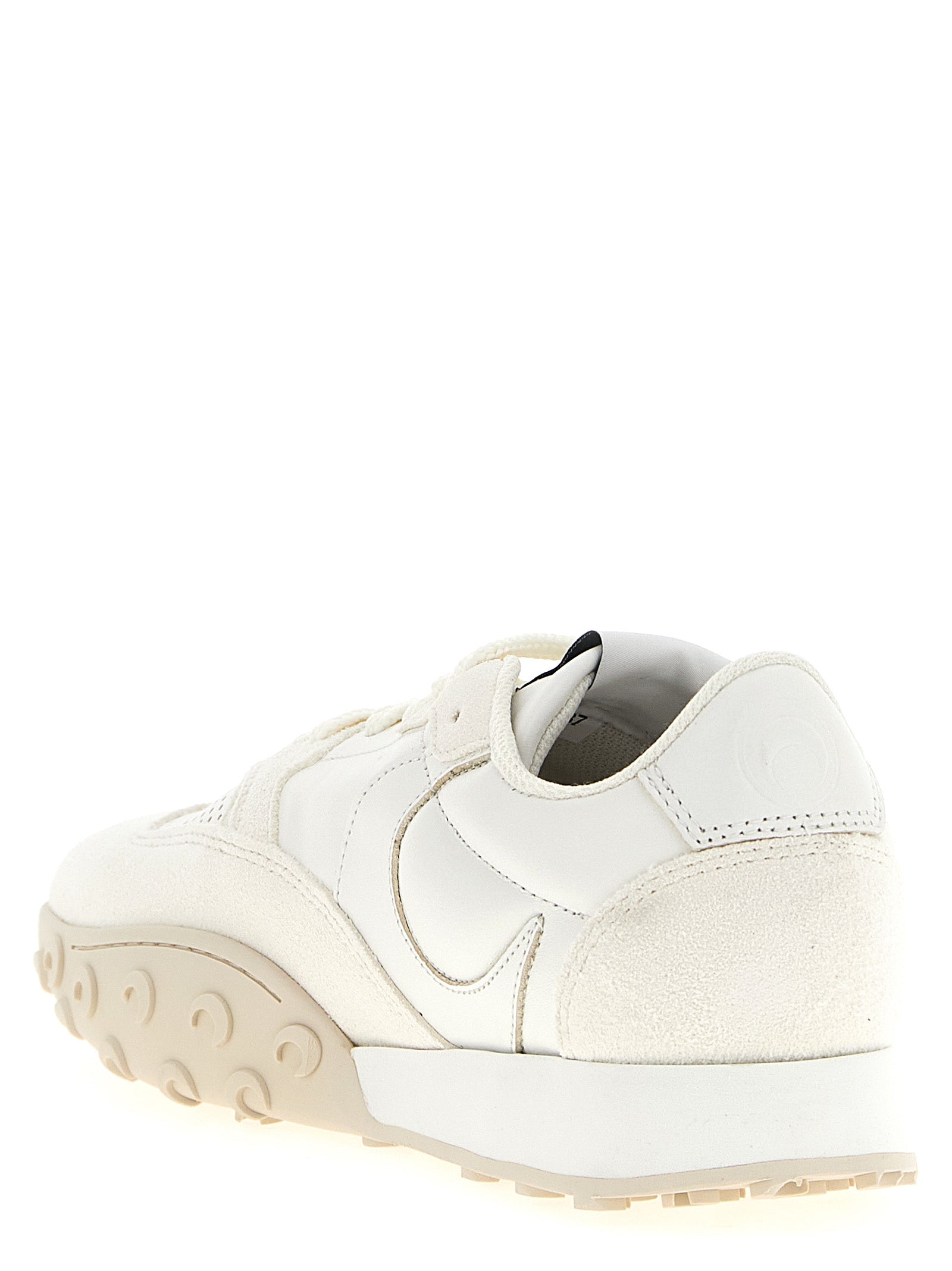 Marine Serre White Calfskin Athletic Sneakers