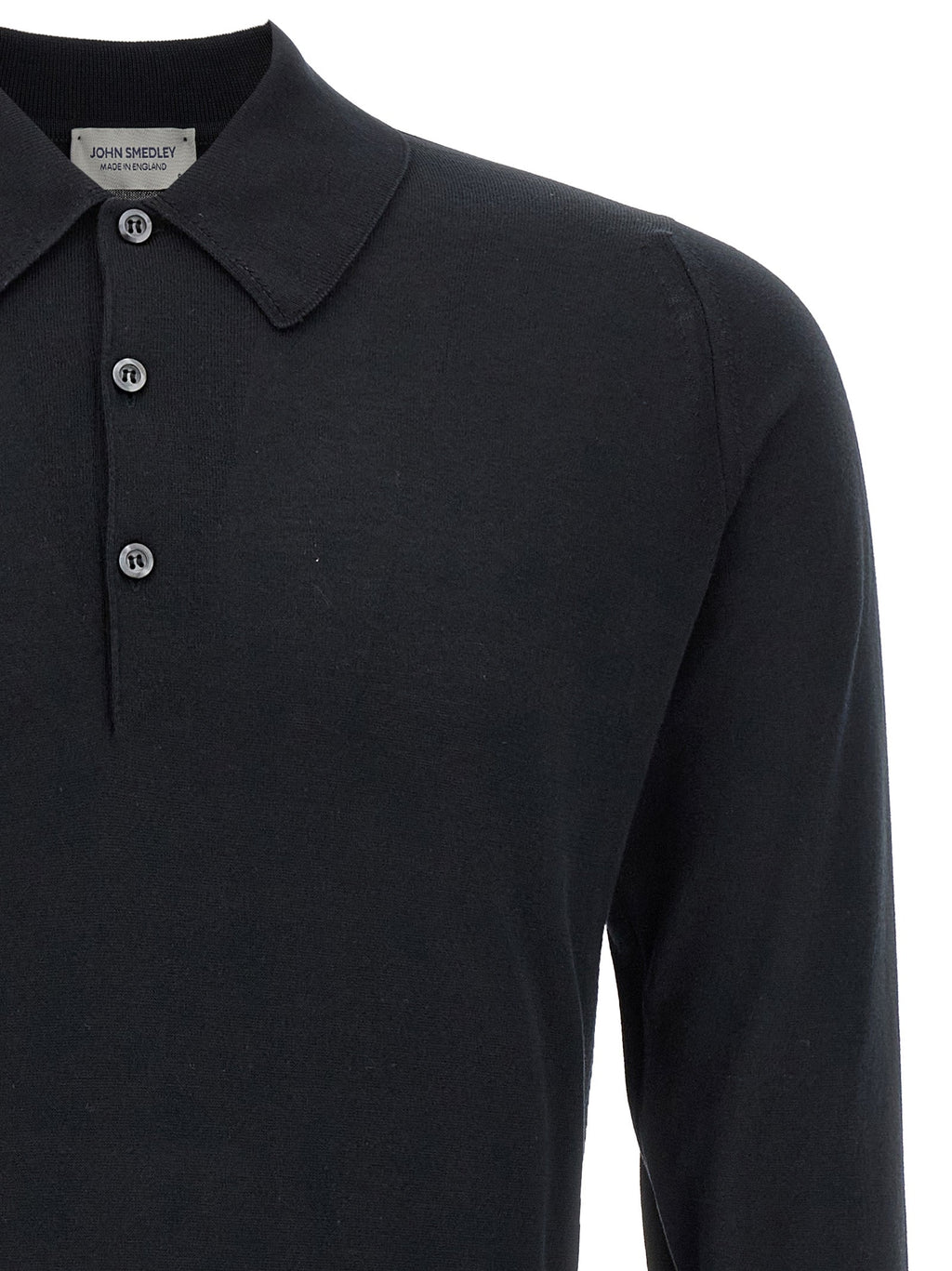 JOHN SMEDLEY Black Cotton Polo Shirt