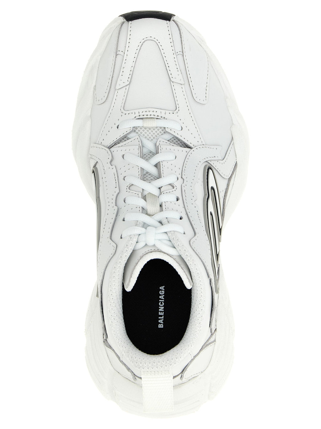 Balenciaga White Cowhide Athletic Sneakers