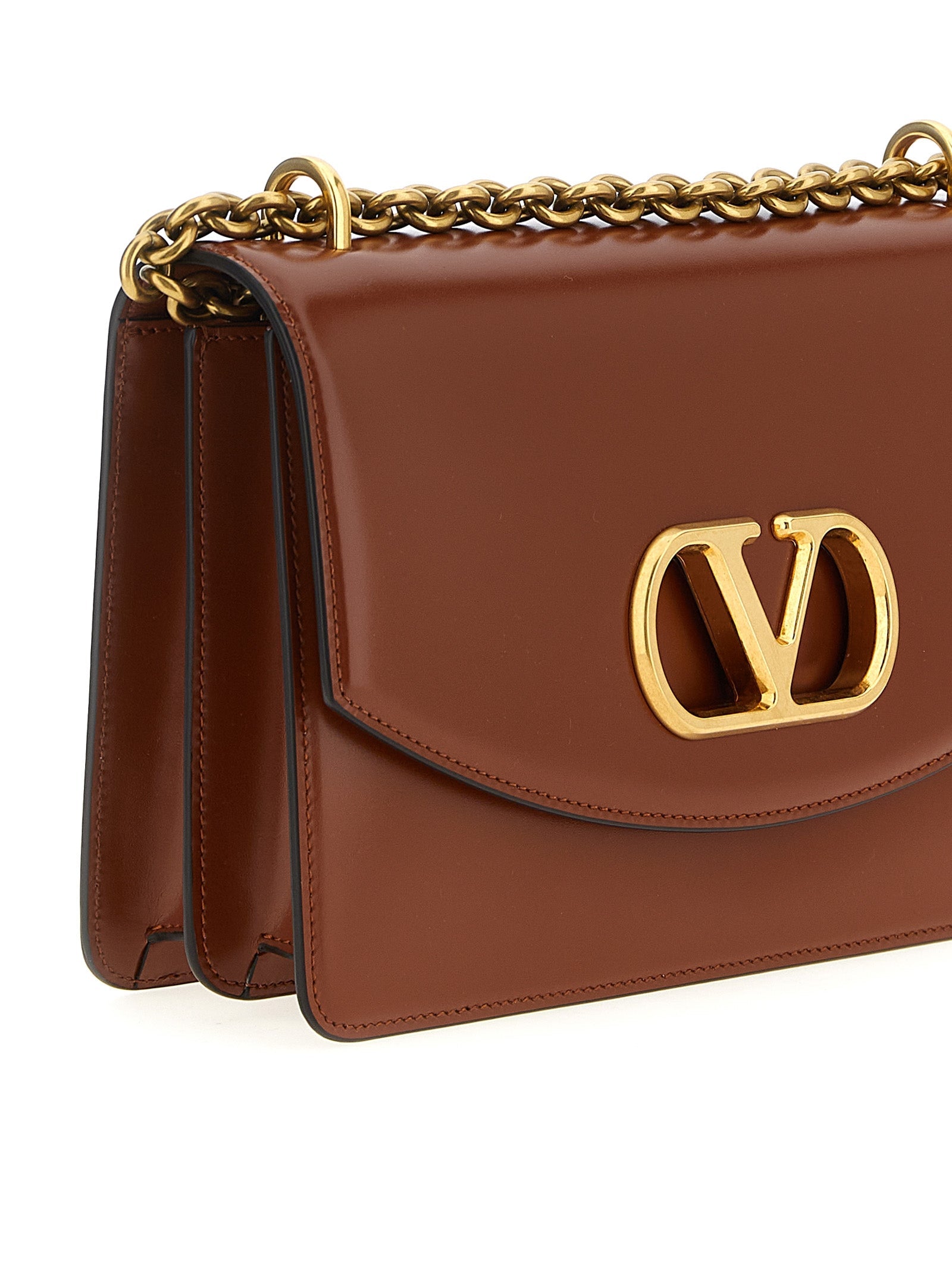 Valentino Garavani Brown Calfskin Shoulder Bag