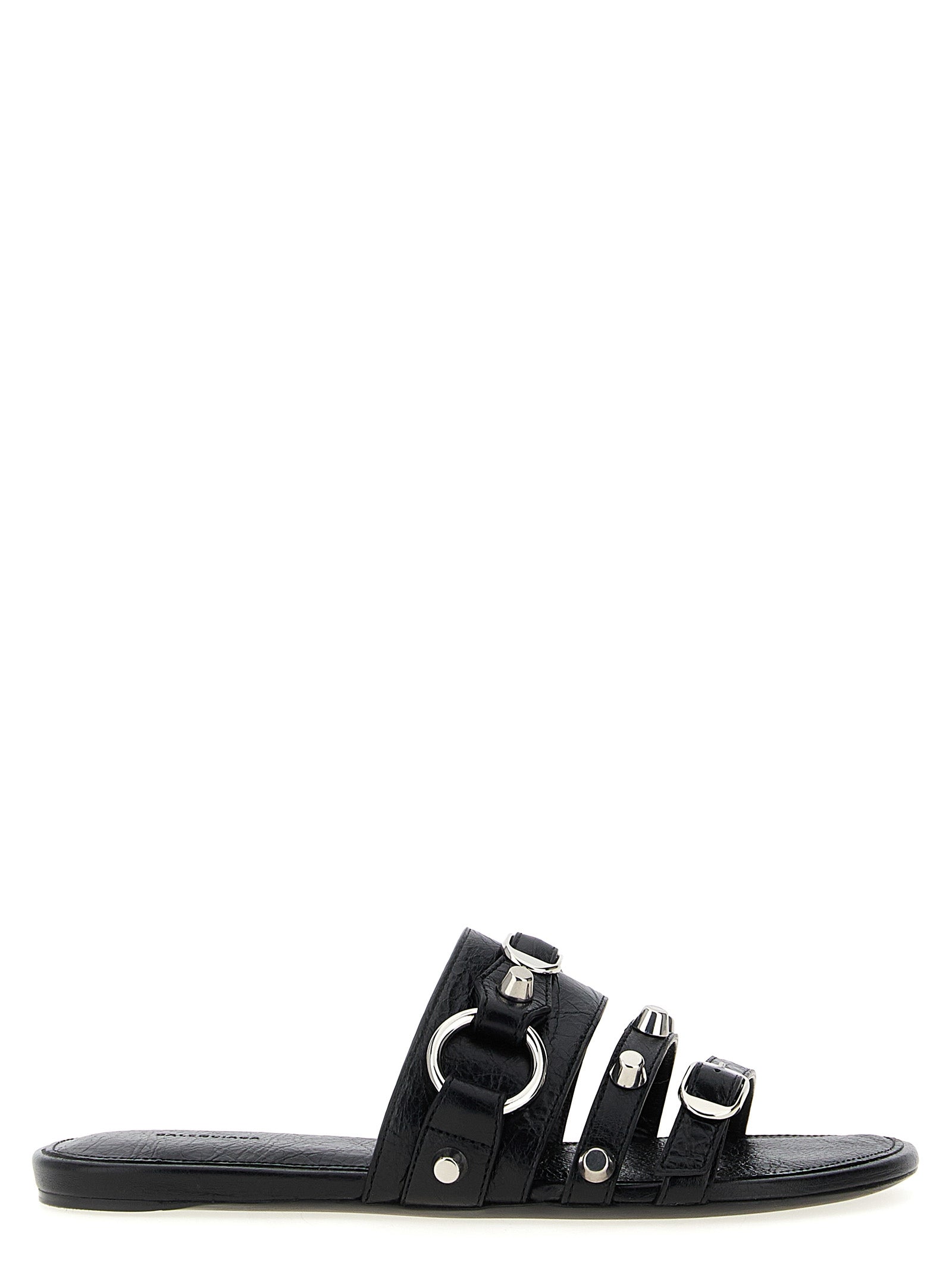 Balenciaga Black Lamb Leather Slides