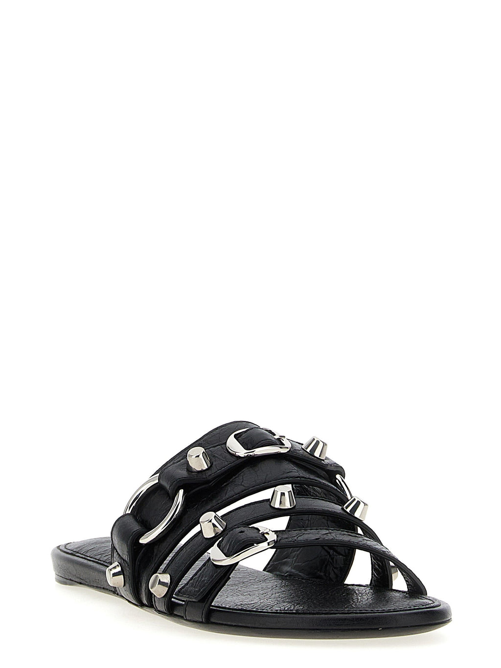 Balenciaga Black Lamb Leather Slides