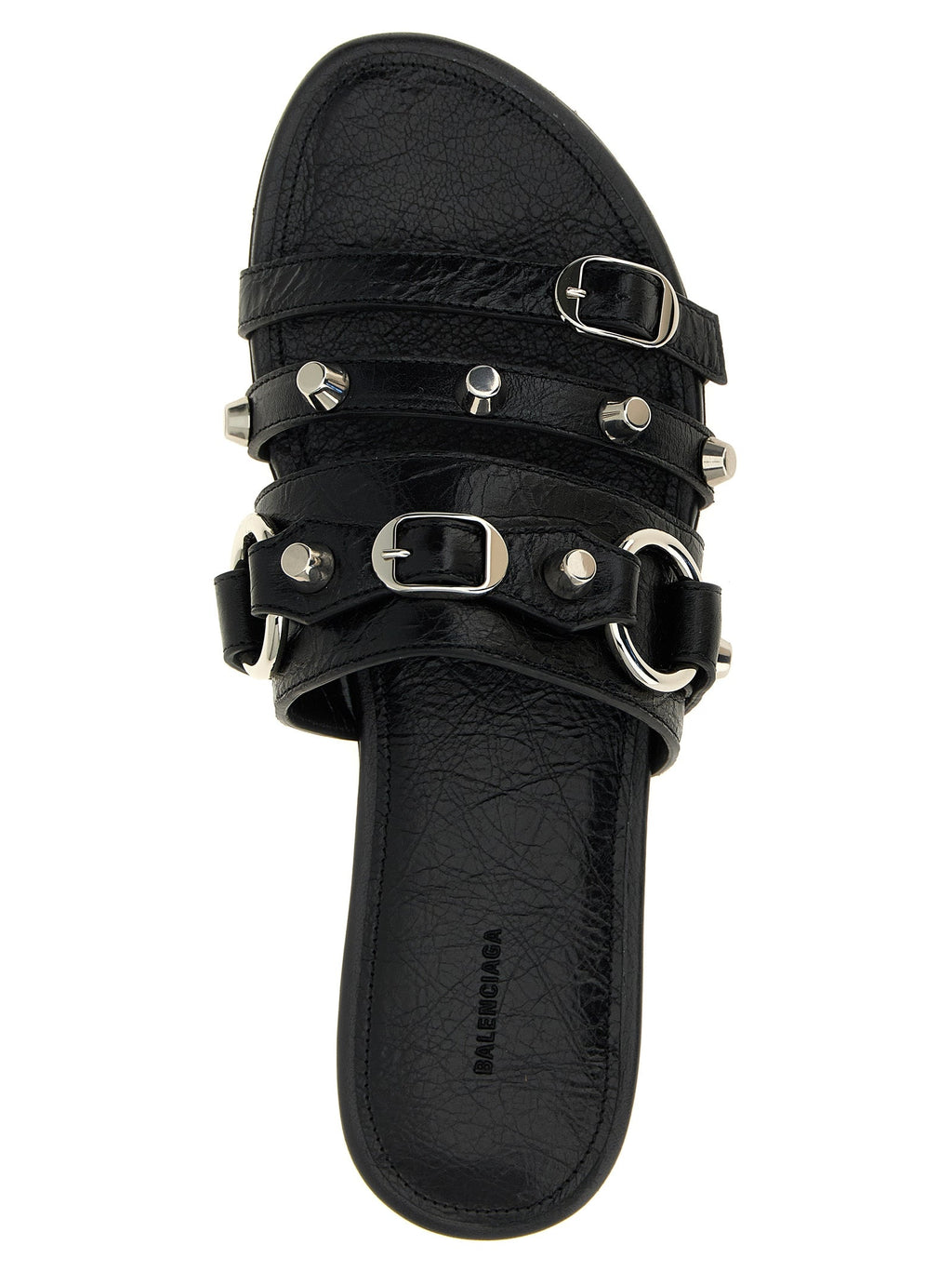 Balenciaga Black Lamb Leather Slides