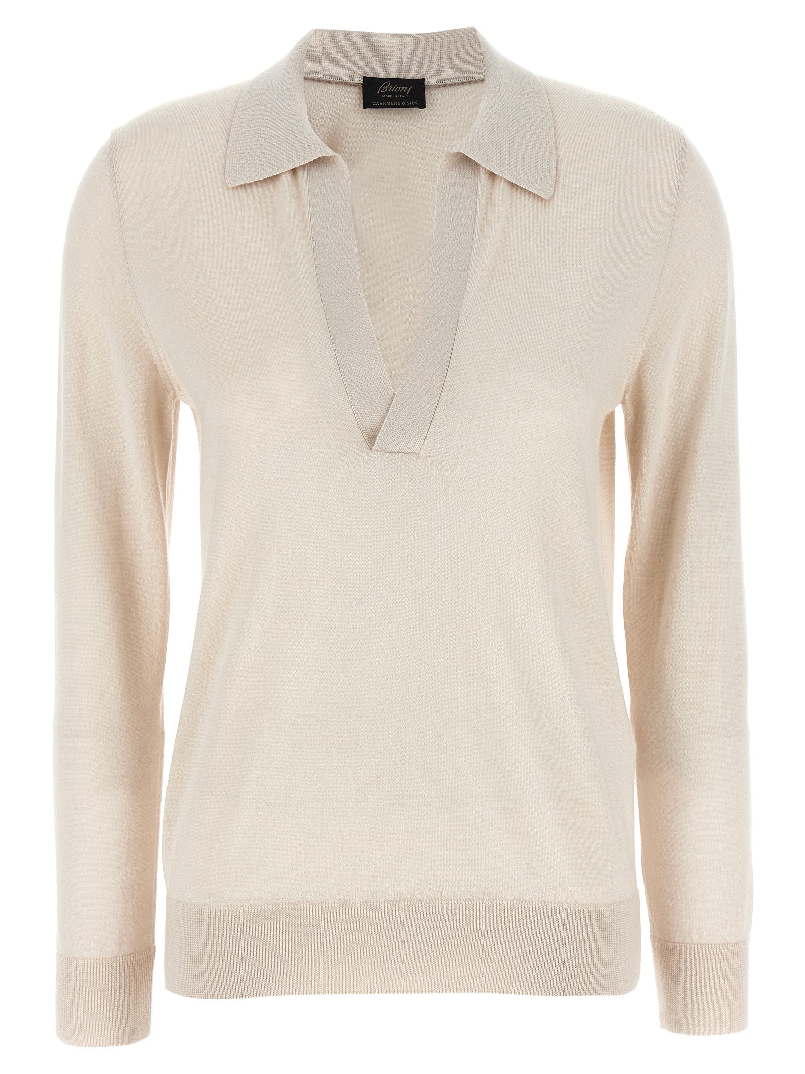 Brioni Beige Cashmere Polo Shirt
