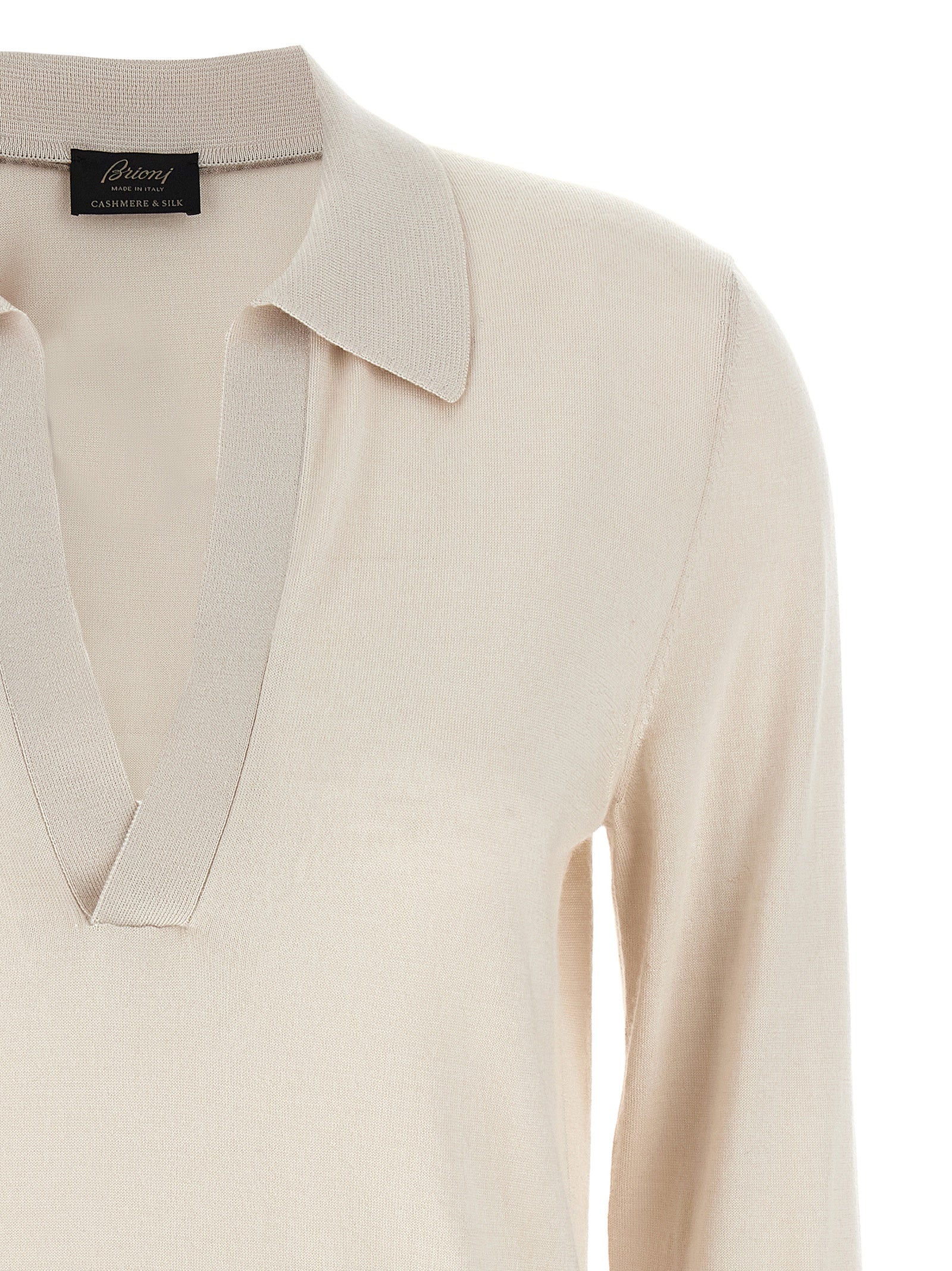 Brioni Beige Cashmere Polo Shirt
