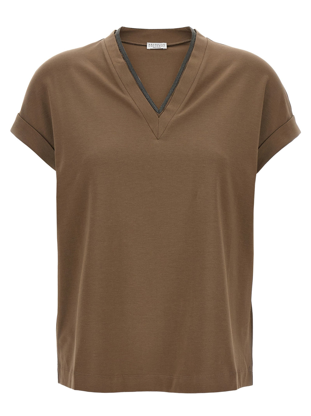 Brunello Cucinelli Brown Cotton T-Shirt