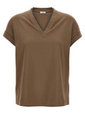 Brunello Cucinelli Brown Cotton T-Shirt