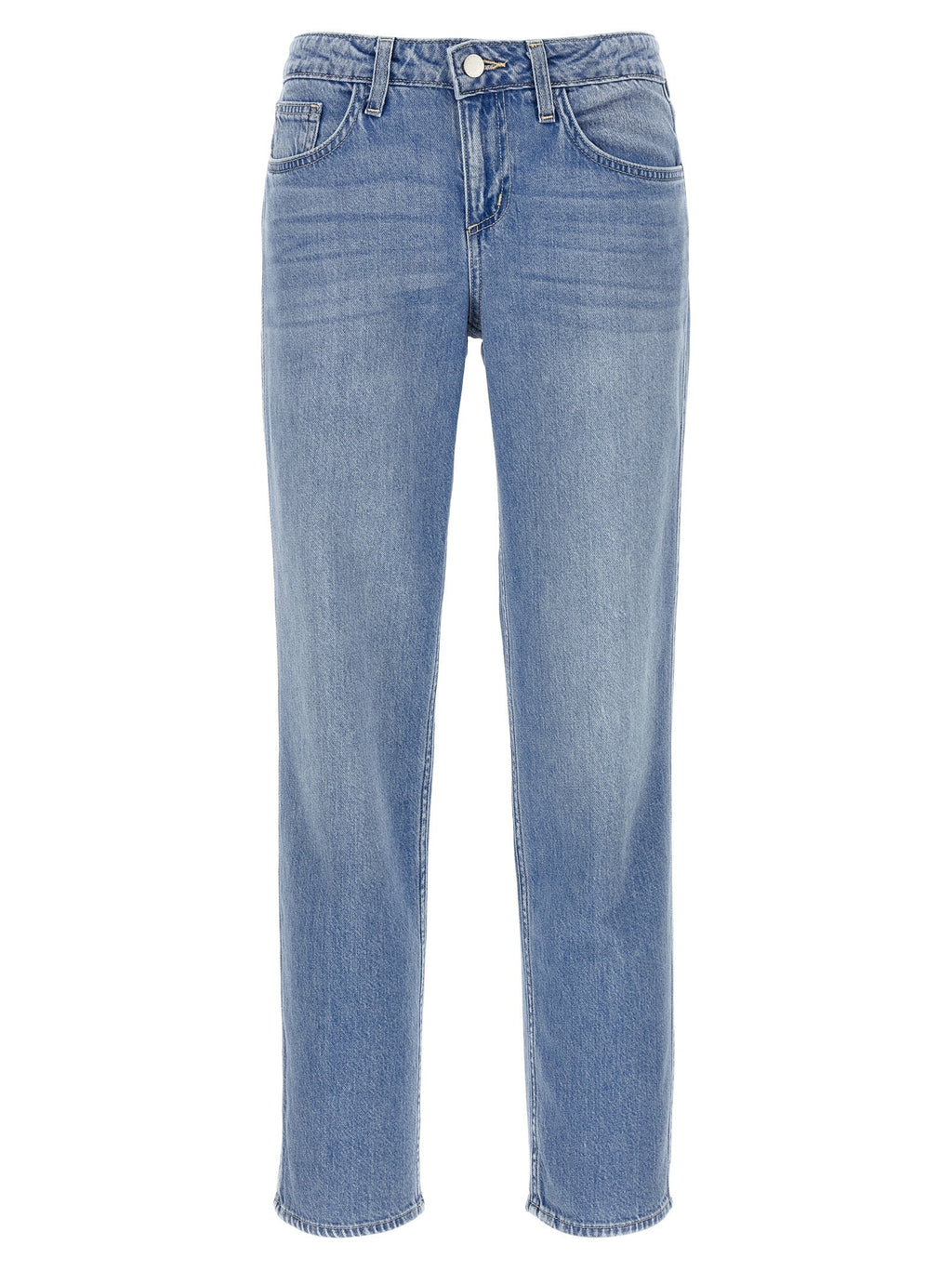 L'Agence Blue Cotton Straight-Leg Jeans