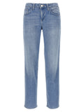 L'Agence Blue Cotton Straight-Leg Jeans