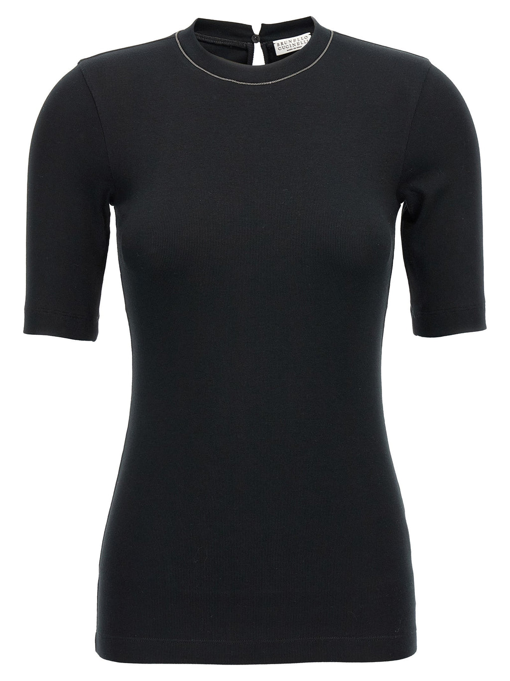 Brunello Cucinelli Black Cotton T-Shirt