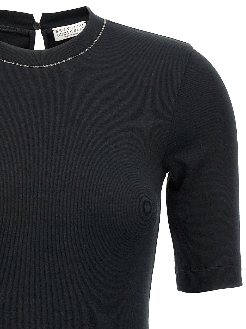 Brunello Cucinelli Black Cotton T-Shirt