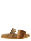 Fendi Brown Leather Slides