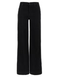 7 For All Mankind Black Cotton Flared Jeans