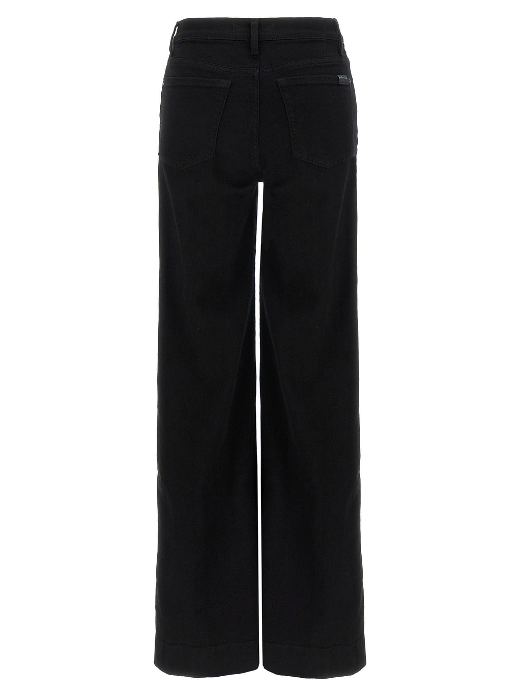 7 For All Mankind Black Cotton Flared Jeans
