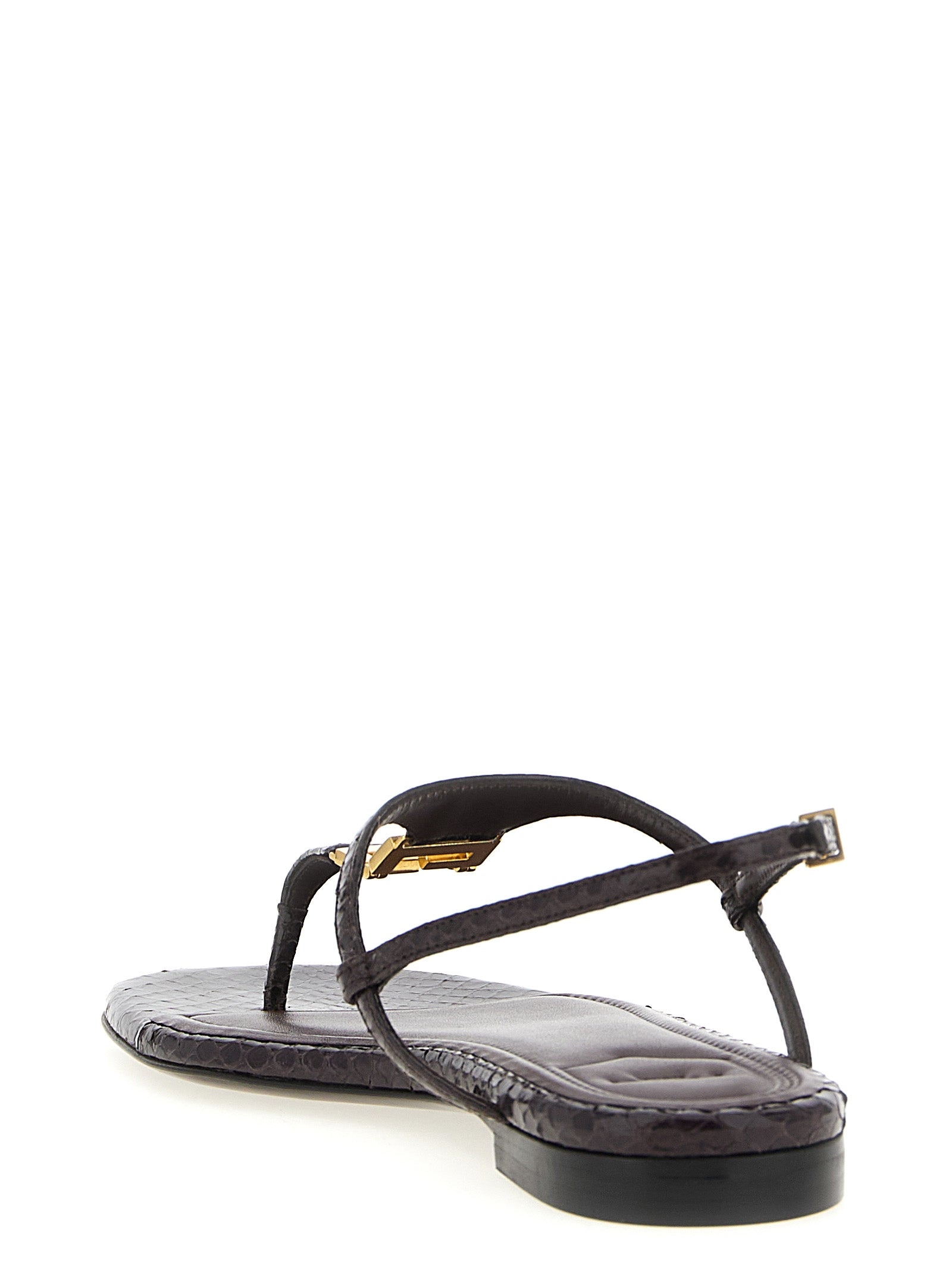 Fendi Purple Elastane Flat Sandals