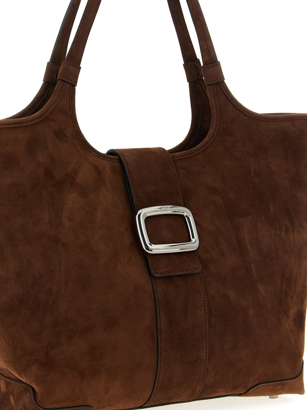 Roger Vivier Brown Goatskin Tote Bag