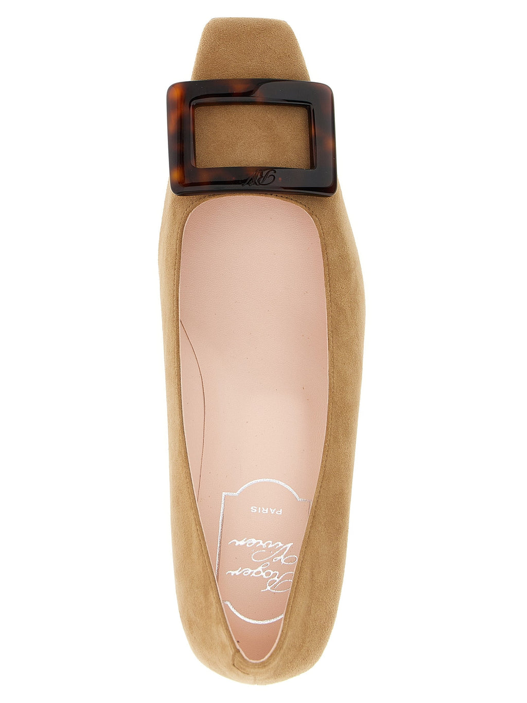 Roger Vivier Beige Goatskin Mid Heel Pumps