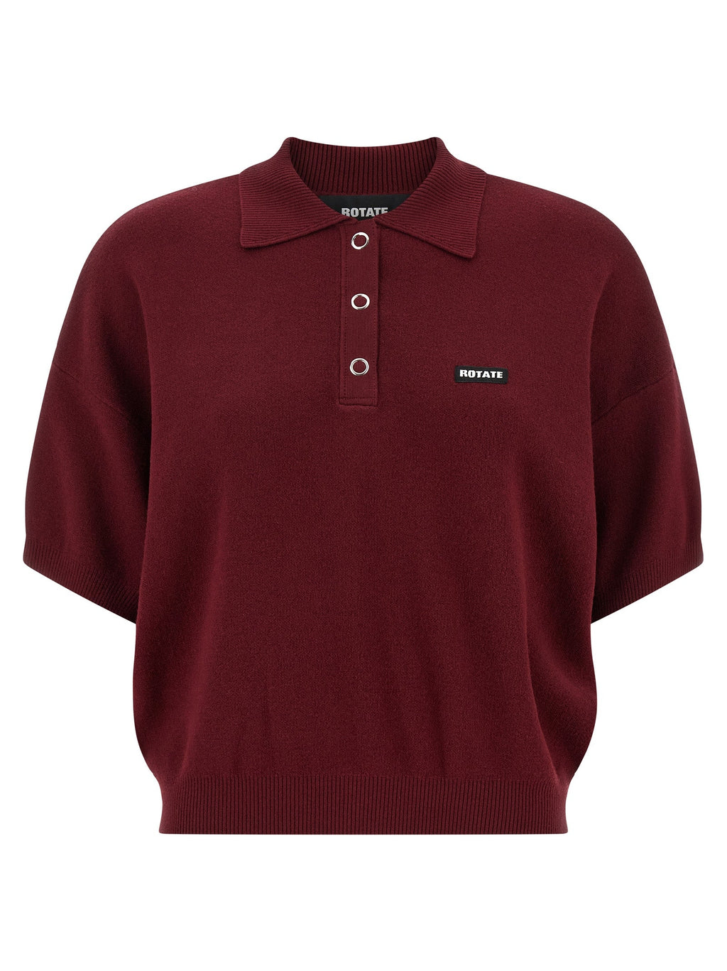 ROTATE BIRGER CHRISTENSEN Bordeaux Mohair Polo Shirt