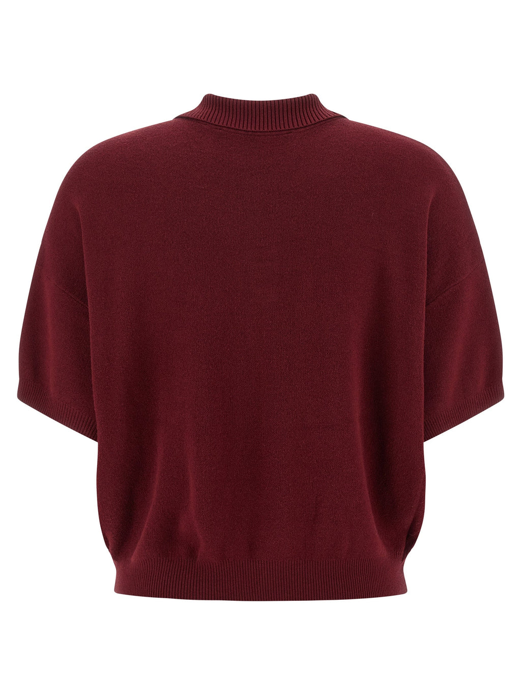 ROTATE BIRGER CHRISTENSEN Bordeaux Mohair Polo Shirt