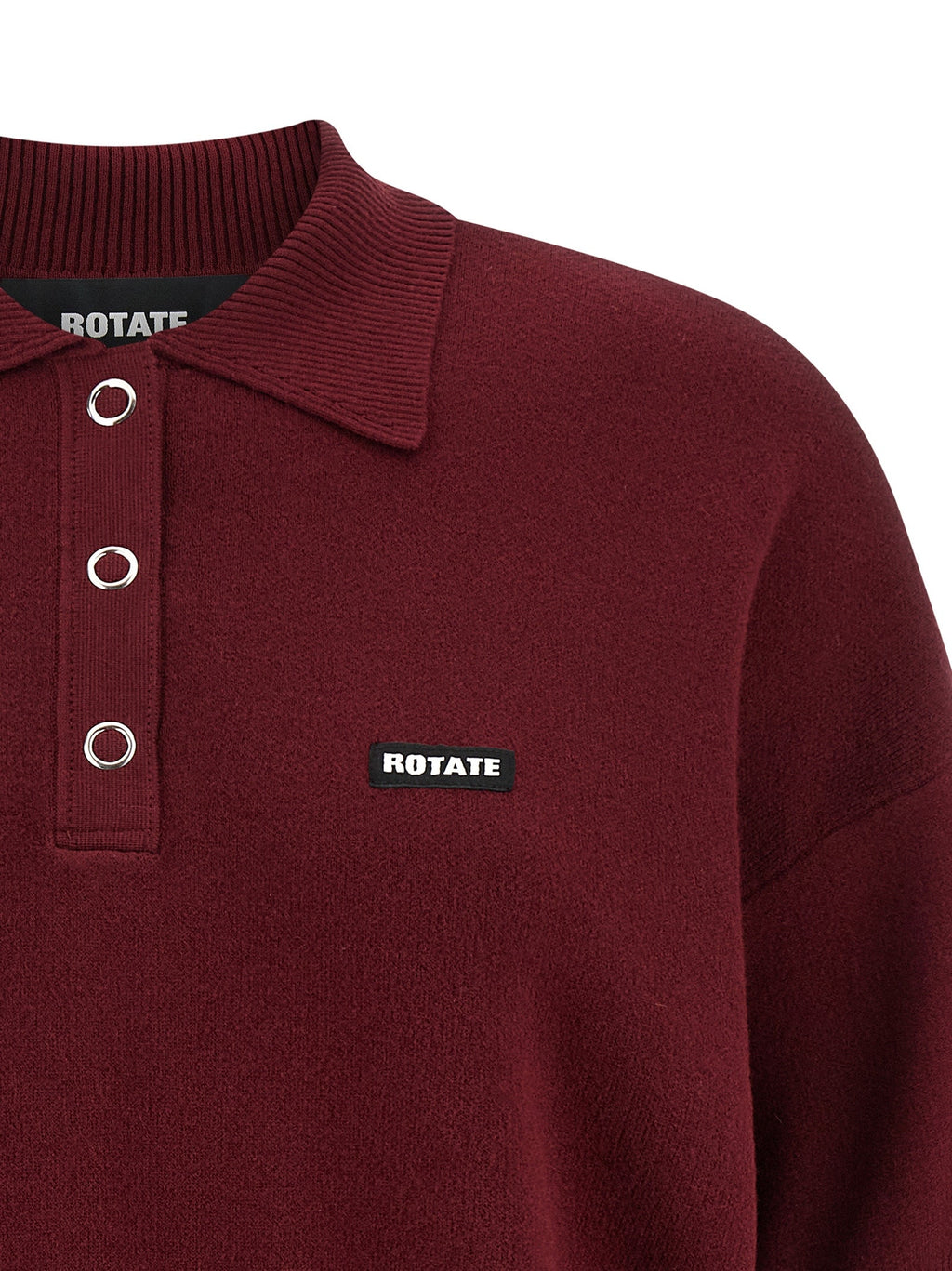 ROTATE BIRGER CHRISTENSEN Bordeaux Mohair Polo Shirt