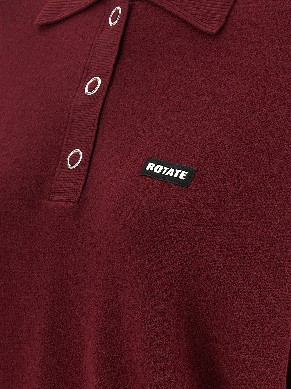ROTATE BIRGER CHRISTENSEN Bordeaux Mohair Polo Shirt