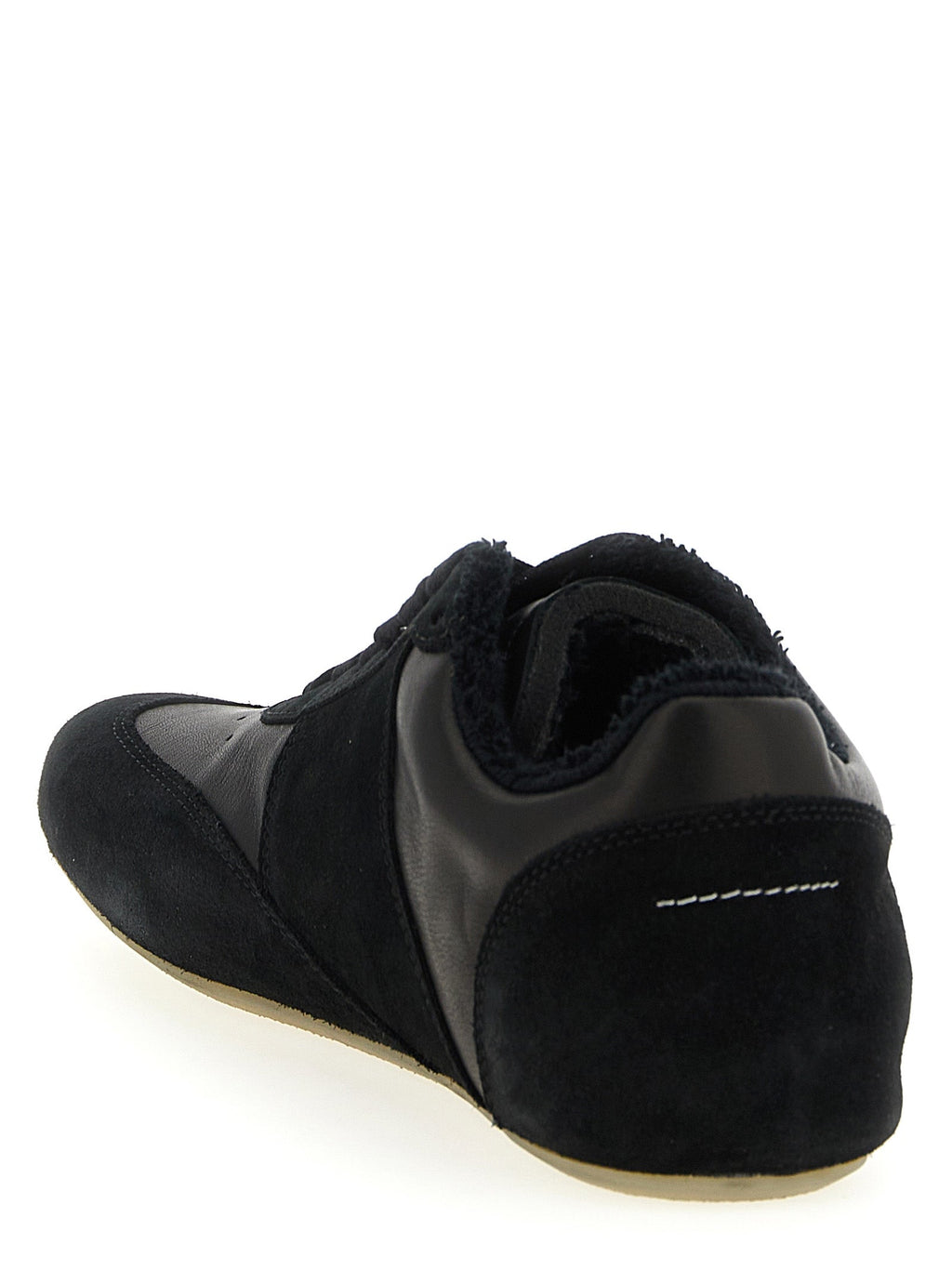 MM6 Maison Margiela Black Calfskin Athletic Sneakers